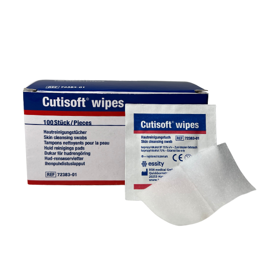Cutisoft Wipes är en injektionstork gjord av BSN medical. Såld av Wandersson Sports.